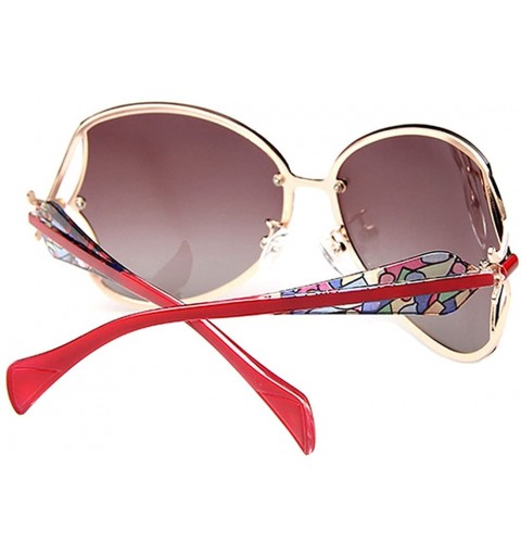 Oversized Womens Ladies Fashion Colorful Polarized Oversized Frame Driving UV400 Sunglasses - Red - CH18QYXH0GN $8.08