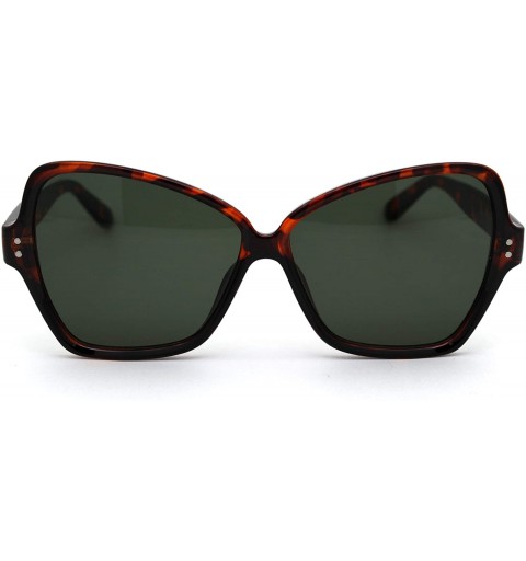 Butterfly Womens Designer Style Plastic Bow Shape Butterfly Sunglasses - Tortoise Green - C018Y6Y7Y4O $9.53