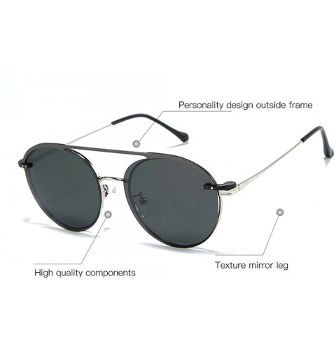 Round 2020 Men's Fashion Set Mirror Polarized One Mirror Multipurpose Retro Fashion Metal Ladies Sunglasses - Gold - C5193EA8...