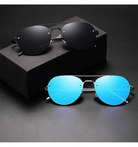 Rimless Sunglasses Unisex Polarized 100% UV Blocking Fishing and Outdoor Climbing Driving Glasses Metal Rimless Round - CJ18W...