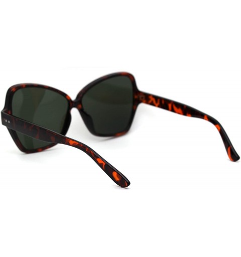 Butterfly Womens Designer Style Plastic Bow Shape Butterfly Sunglasses - Tortoise Green - C018Y6Y7Y4O $9.53