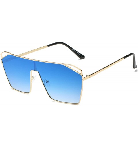 Square Women Square Fashion Sunglasses - Blue - CC18WU080T8 $36.94