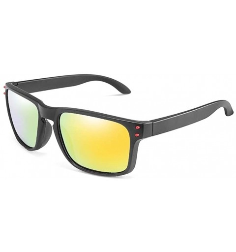 Square Polarized Sunglasses Classic Glasses - Black Red - C6199L7II90 $12.98