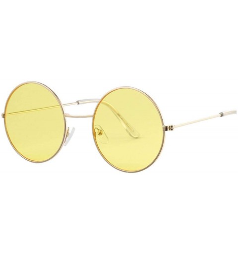 Round Vintage Round Sunglasses Women Ocean Color Lens Mirror Design Metal Frame Circle Glasses Oculos UV400 - CT197Y7KXEW $29.58