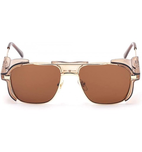 Square Retro Gothic Steampunk Sunglasses for Women Men square Lens Metal Frame sunglasses John Lennon square Sunglasses - C11...