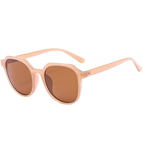 Round Fashion Men Womens Sunglasses UV 400 Retro Vintage Round Frame Glasses - Brown - C6196EOIZMN $12.47
