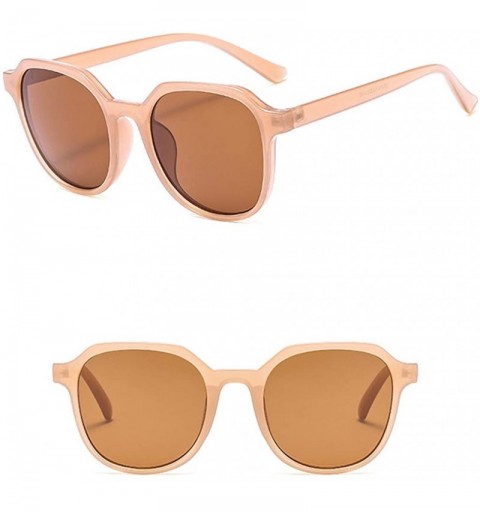 Round Fashion Men Womens Sunglasses UV 400 Retro Vintage Round Frame Glasses - Brown - C6196EOIZMN $12.47