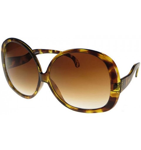 Oval Big Huge Oversized Vintage Style Sunglasses Retro Women Celebrity Fashion - Spotted - C318DRQC4QZ $21.50