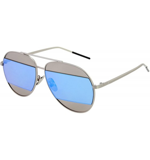 Aviator Women Men Aviator Sunglasses - Designer Mirrored Lens Eyeglasses - Blue - CC17Y0O3RKA $13.82