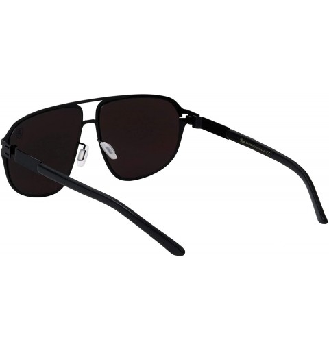 Oval Aero Pod Flat Thin Frame Oval Aviator Sunglasses - Blue Black - CZ199LXD37M $24.82