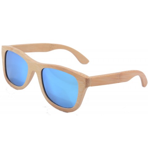 Wayfarer Genuine Handmade Wood Sunglasses Anti-glare Polarized Bamboo Layer UV400 Glasses-Z6016 - Bamboo Nature - CI128772GVZ...