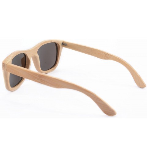 Wayfarer Genuine Handmade Wood Sunglasses Anti-glare Polarized Bamboo Layer UV400 Glasses-Z6016 - Bamboo Nature - CI128772GVZ...