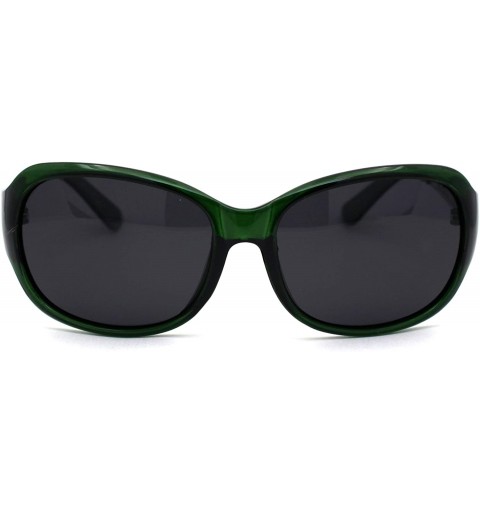 Butterfly Polarized Antiglare Floral Diecut Arm Luxury Butterfly Sunglasses - Green Silver Black - CY196WESX06 $13.85