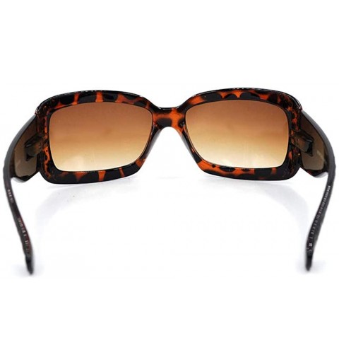 Wayfarer Wayfarer Rhinestone Sunglasses For Women Western UV 400 Protection Shades With Bling - Coffee-scroll - CF19CDS0C4E $...