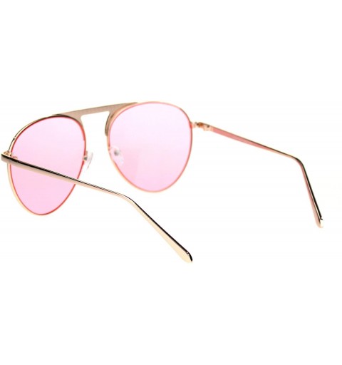 Aviator Womens Aviator Sunglasses Rhinestone Top Bridge Metal Frame UV 400 - Rose Gold (Pink) - C418TSL0U8R $10.92