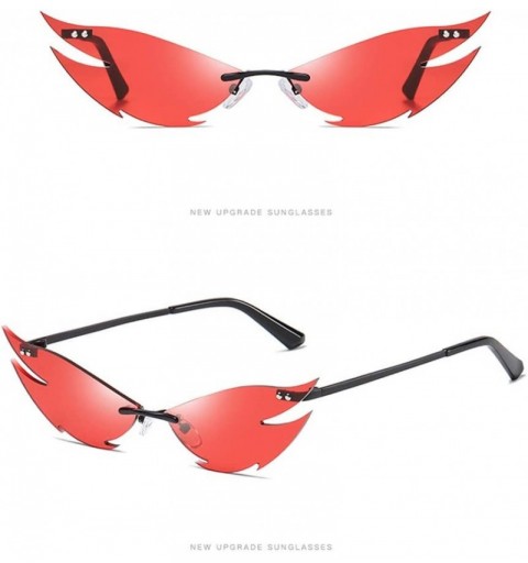 Cat Eye Fashion Irregular Man Women Cat Eye Sunglasses Glasses Shades Vintage Retro - Red - C91983S06X2 $11.39