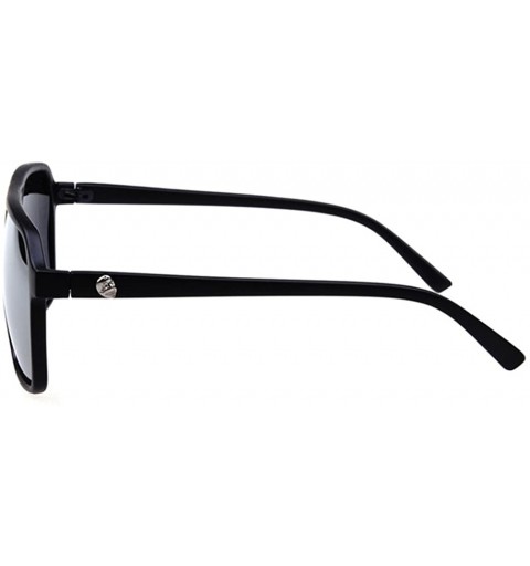 Oversized Skull Icon Sunglasses Unisex-Adult Best Love Style Big Sizes Frame 54mm Lens - Black/Silver - CX11AQ7V2N7 $10.59