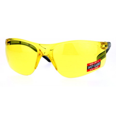 Wrap Yellow HD Lens ANSI Z87.1+ Protection Half Rim Warp Safety Glasses - Grey - CT128UNMMM9 $11.48