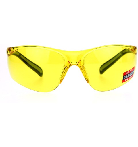 Wrap Yellow HD Lens ANSI Z87.1+ Protection Half Rim Warp Safety Glasses - Grey - CT128UNMMM9 $11.48