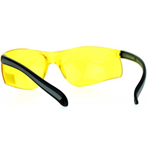 Wrap Yellow HD Lens ANSI Z87.1+ Protection Half Rim Warp Safety Glasses - Grey - CT128UNMMM9 $11.48