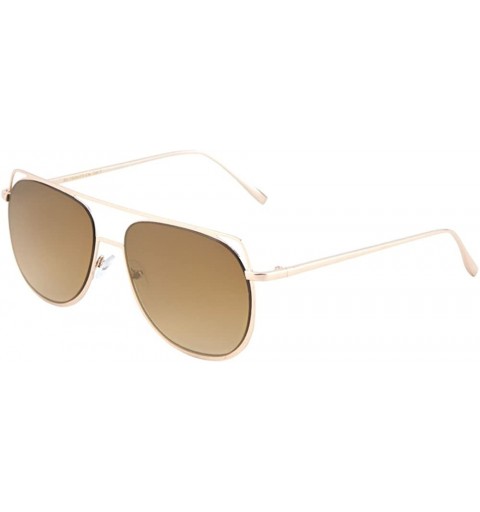 Aviator Designer Fashion Women Aviator Flat Color Mirrored Glasses - Gold - CD187Y8TLA7 $12.07