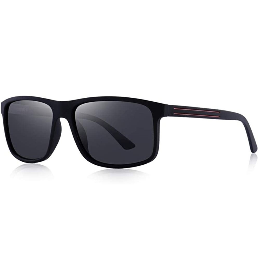 Sport DESIGN Men Classic Polarized Sunglasses TR90 Legs Outdoor C01 Matte Black - C01 Matte Black - CA18YQTKGSO $11.74