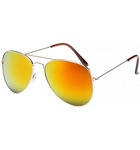 Semi-rimless Classic Polarized Aviator Sunglasses for Men and Women Metal Frame UV400 Lens Sun Glasses - J - CK1908LAZ3Q $9.14