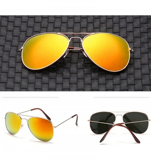 Semi-rimless Classic Polarized Aviator Sunglasses for Men and Women Metal Frame UV400 Lens Sun Glasses - J - CK1908LAZ3Q $9.14