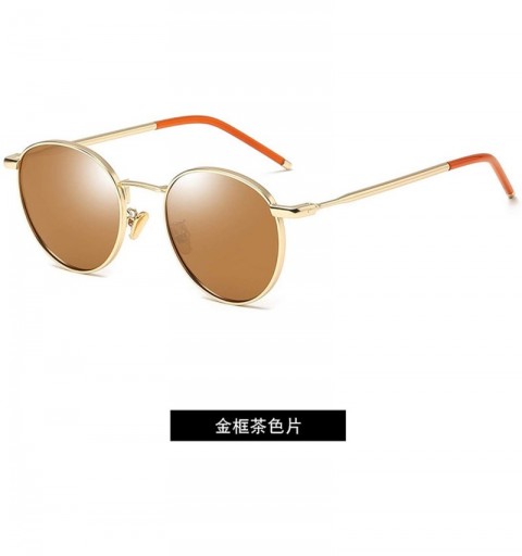 Shield Small Round Sunglasses Women Glasses Lady Luxury Mirror Retro Metal Sun Vintage Tiny Female - 5 - CB198ZXEZD5 $42.77