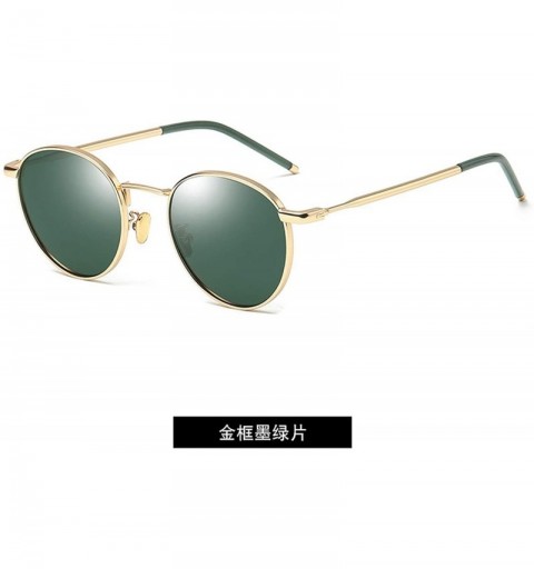 Shield Small Round Sunglasses Women Glasses Lady Luxury Mirror Retro Metal Sun Vintage Tiny Female - 5 - CB198ZXEZD5 $42.77