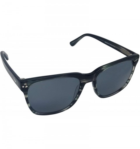 Square Vintage 806 Sunglasses - Striped Acetate Frame - Nylon Lenses - CO196CGKTDZ $35.20