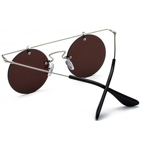 Rimless Retro sunglasses frameless personality lightweight sunglasses - Pink Color - CE18G6DZE40 $19.00