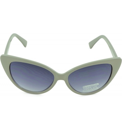 Oversized Trendy Women's Fashion Retro Cat Eye Sunglasses - Assorted Colors - Lightgray - C1129KB5LW3 $8.91