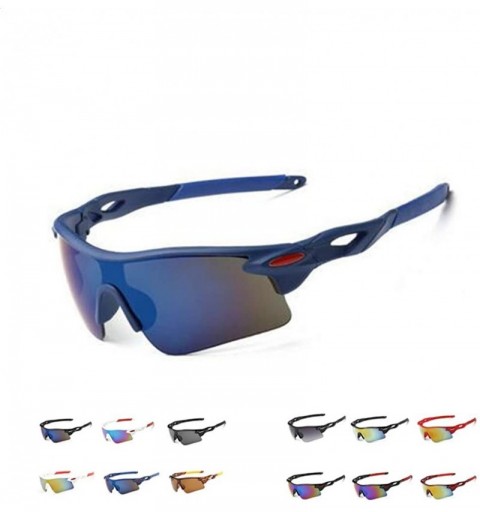 Rimless Polarized Sunglasses Men Explosion Proof Baseball - Matte Blue - C7190DYGOSS $9.71