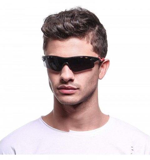 Rimless Polarized Sunglasses Men Explosion Proof Baseball - Matte Blue - C7190DYGOSS $9.71