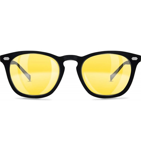 Square Polarized Protection Sunglasses - Black Frame/Yellow Lens - CS194R56K28 $16.32