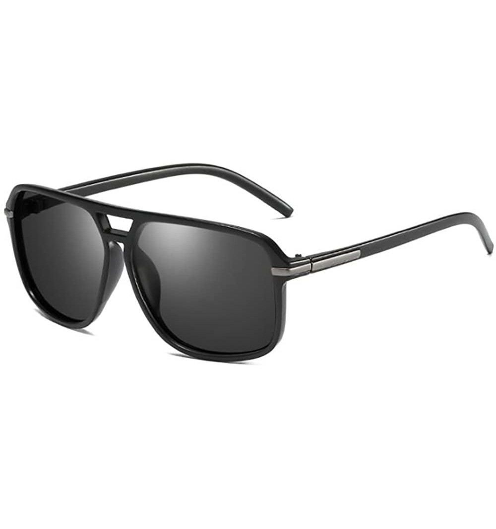 Oversized Ultra Light Men's Polarized Sunglasses Pilot for Men & Women Classic Style for Traveling Driving - Black - CT188X06...