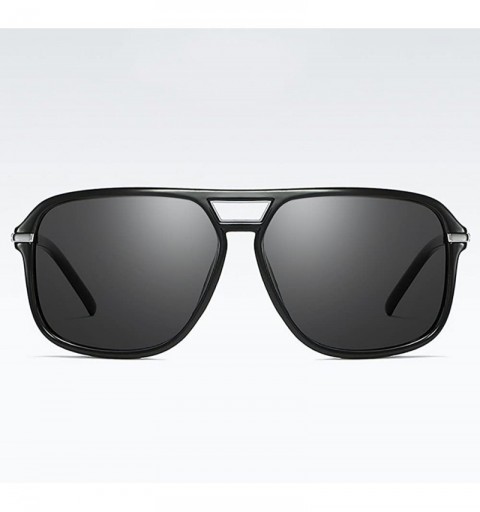 Oversized Ultra Light Men's Polarized Sunglasses Pilot for Men & Women Classic Style for Traveling Driving - Black - CT188X06...