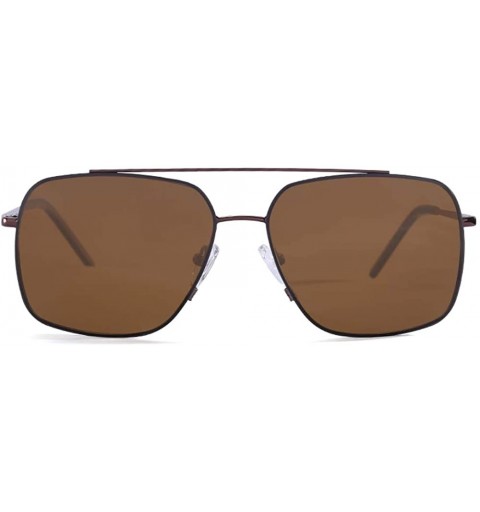 Square New Nylon Polarized Lens Square Double Bridge Sunglasses Metal Frame For Men Driving UV Protection - C918AK4Q268 $20.97