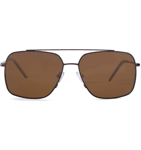 Square New Nylon Polarized Lens Square Double Bridge Sunglasses Metal Frame For Men Driving UV Protection - C918AK4Q268 $11.56