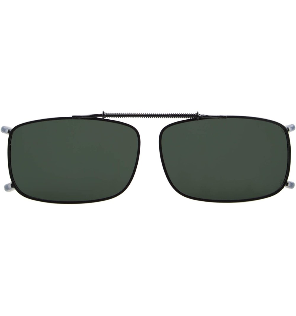 Rectangular Easyclip Spring Polarized Clip On Sunglasses - C63-green - CQ126NIYCWV $11.35