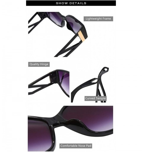 Oversized Marbling Oversized Frame Sunglasses for Women Unique Eyewear UV400 - C1 - C5190HDH8MI $13.65