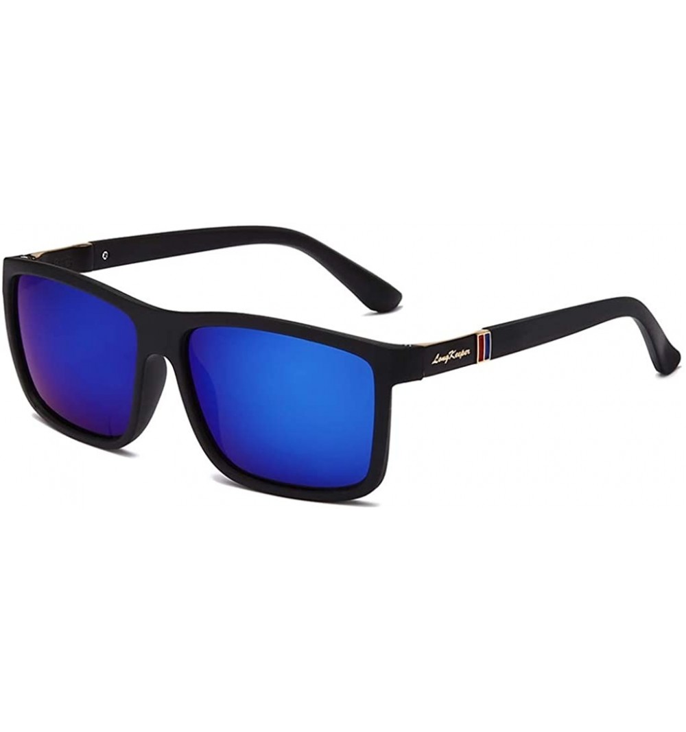 Sport Men Polarized Sport Sunglasses Women Square Driving Mirror TR90 Glasses - Blue - CL197AR5GSS $22.34