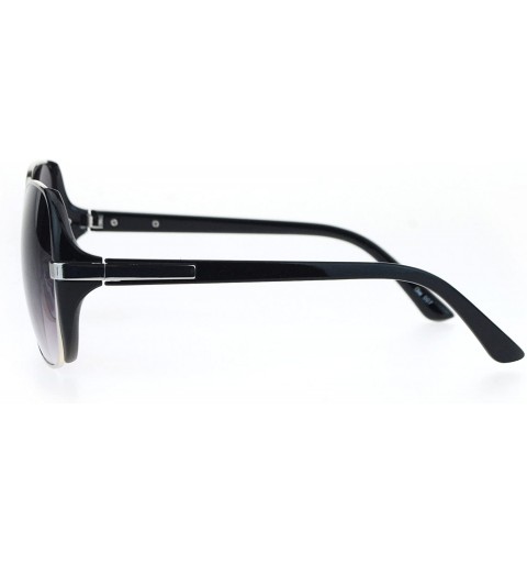 Oversized Womens Retro Mobster Style Oversize Butterfly Sunglasses - Black Smoke - CU12OBMO3L2 $13.75
