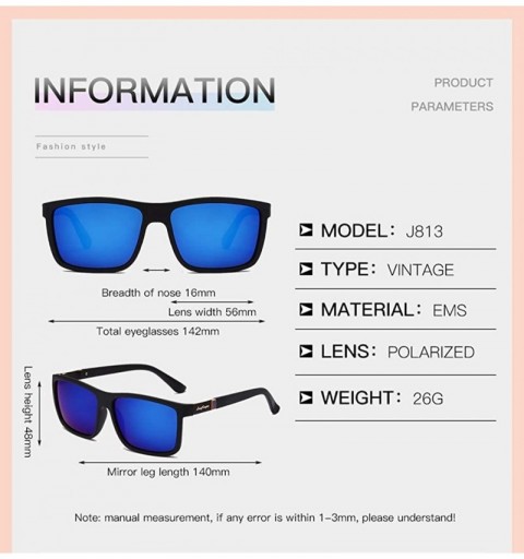 Sport Men Polarized Sport Sunglasses Women Square Driving Mirror TR90 Glasses - Blue - CL197AR5GSS $12.41