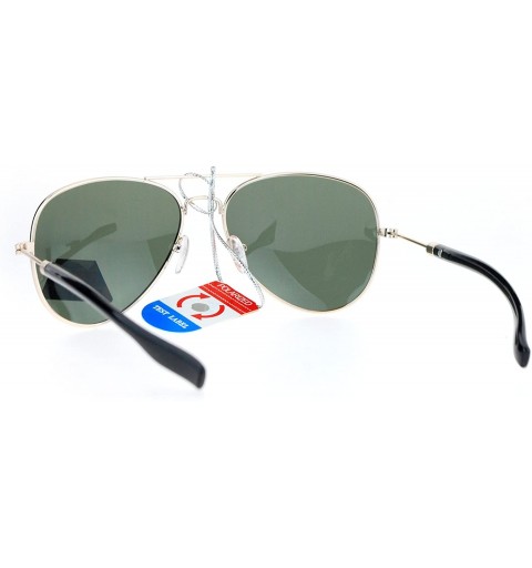 Aviator Polarized Lens Sunglasses Classic Aviator Frame Unisex Fashion Shades - Gold (Green) - CE186NTZ47R $13.20