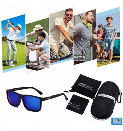 Sport Men Polarized Sport Sunglasses Women Square Driving Mirror TR90 Glasses - Blue - CL197AR5GSS $22.34