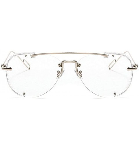 Goggle Female Vintage sunglasses Womens Goggles Fashion Classic Pilot Sunglasses for men - Transparent - CV18Y5ETH2H $9.24
