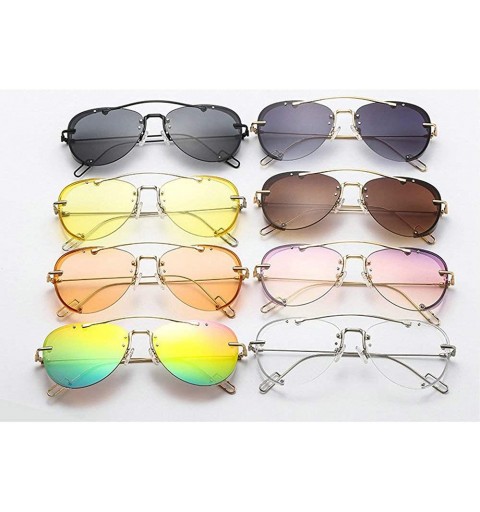 Goggle Female Vintage sunglasses Womens Goggles Fashion Classic Pilot Sunglasses for men - Transparent - CV18Y5ETH2H $9.24