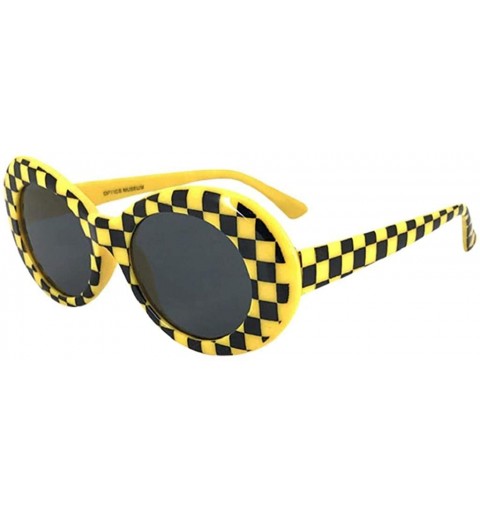 Aviator Retro Vintage Clout Goggles Unisex Sunglasses Rapper Oval Shades Grunge Glasses - B - CM18S2WZHL6 $9.89